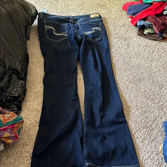 Signature by Levi Strauss Blue Flare Wide Leg Denim - Picture 2 of 5